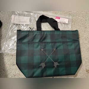 Thirty-One Green and Black Plaid Laptop Bag